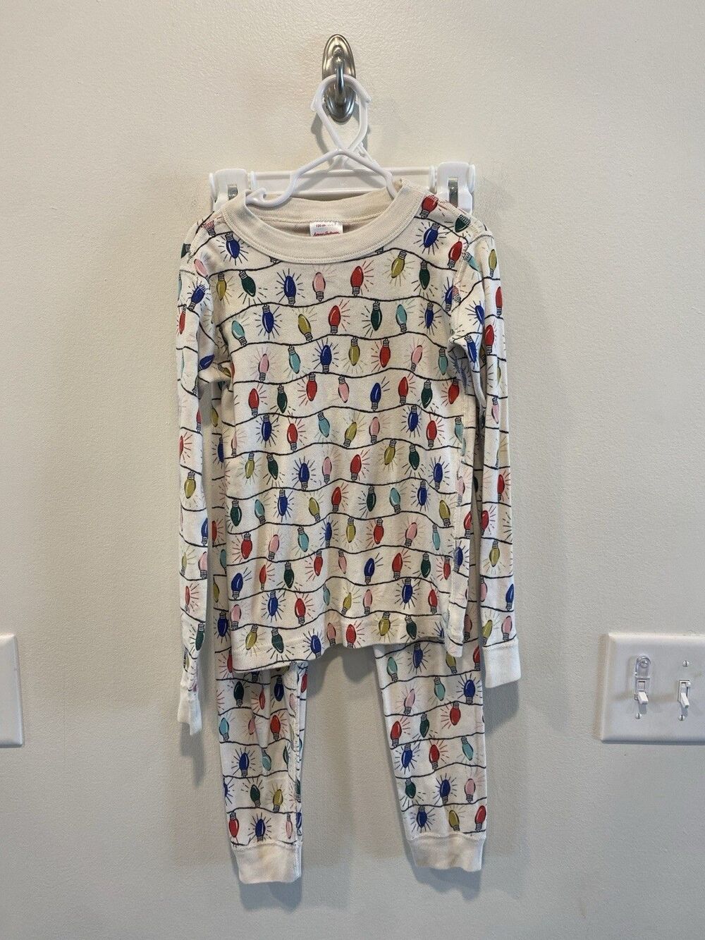 Hanna Andersson Kids Pajama Set Size 120 6-7 Christmas Bulbs Hannajams